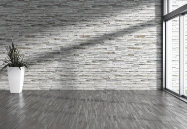 modern parlak iç mekan 3D resimleme