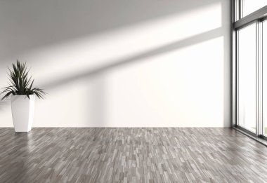 modern parlak iç mekan 3D resimleme