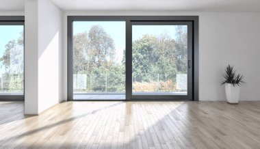 modern parlak iç mekan 3D resimleme