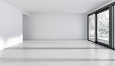 modern parlak iç mekan 3D resimleme