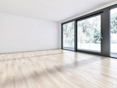 modern parlak iç mekan 3D resimleme