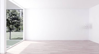 modern parlak iç mekan 3D resimleme