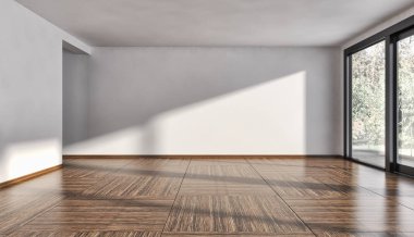 modern parlak iç mekan 3D resimleme