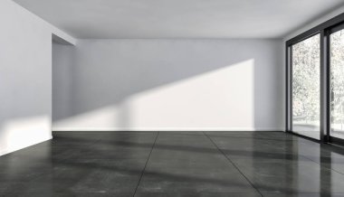 modern parlak iç mekan 3D resimleme