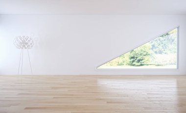 modern parlak iç mekan 3D resimleme