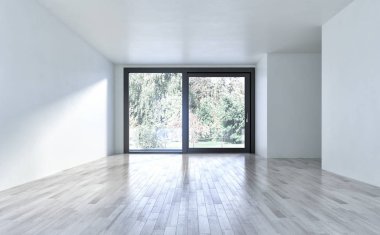 modern parlak iç mekan 3D resimleme