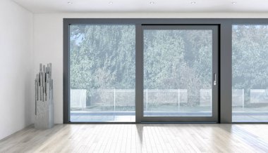 modern parlak iç mekan 3D resimleme