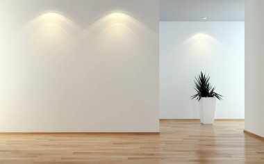 modern parlak iç mekan 3D resimleme