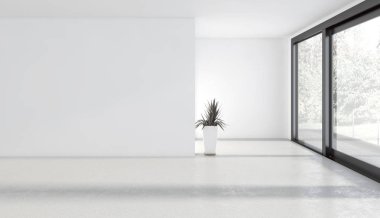 modern parlak iç mekan 3D resimleme