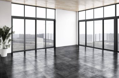 modern parlak iç mekan 3D resimleme