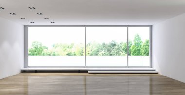 modern parlak iç mekan 3D resimleme