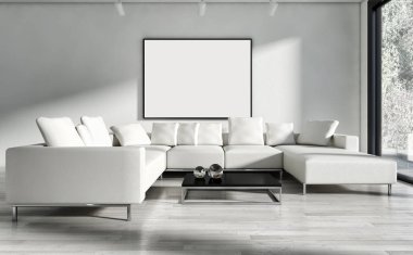 modern parlak iç mekan 3D resimleme