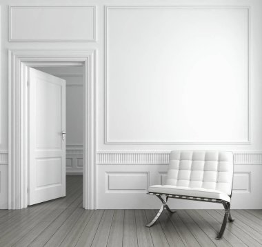 modern parlak iç mekan 3D resimleme