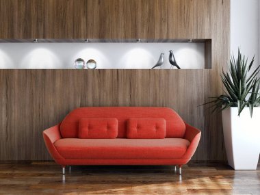 modern parlak iç mekan 3D resimleme