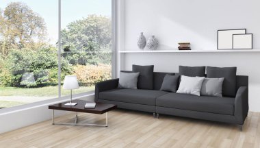 modern parlak iç mekan 3D resimleme