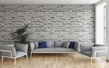 modern parlak iç mekan 3D resimleme