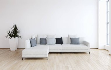 modern parlak iç mekan 3D resimleme