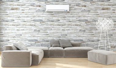 modern parlak iç mekan 3D resimleme