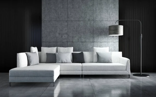 modern parlak iç mekan 3D resimleme