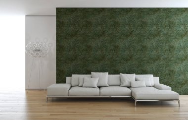 modern parlak iç mekan 3D resimleme