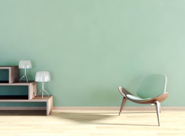 modern parlak iç mekan 3D resimleme