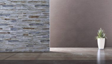 modern parlak iç mekan 3D resimleme