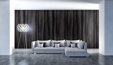 modern parlak iç mekan 3D resimleme