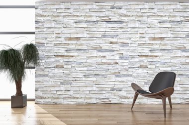 modern parlak iç mekan 3D resimleme