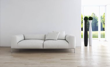 modern parlak iç mekan 3D resimleme