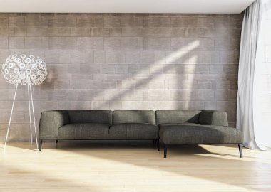 modern parlak iç mekan 3D resimleme