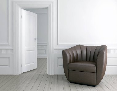 modern parlak iç mekan 3D resimleme