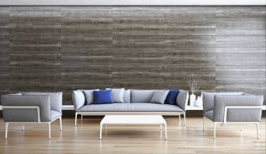 modern parlak iç mekan 3D resimleme