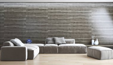 modern parlak iç mekan 3D resimleme