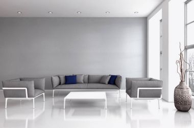 modern parlak iç mekan 3D resimleme