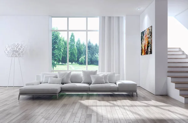 Modern helder interieur 3d rendering illustratie — Stockfoto