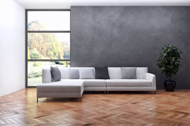 modern parlak iç mekan 3D resimleme