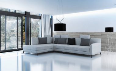 modern parlak iç mekan 3D resimleme