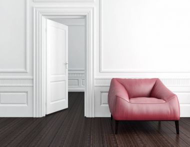 modern parlak iç mekan 3D resimleme