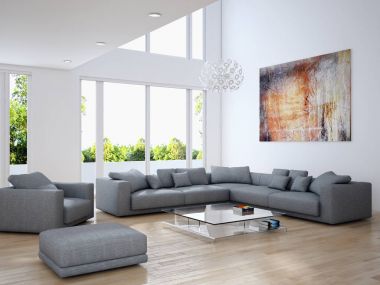 modern parlak iç mekan 3D resimleme