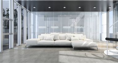 modern parlak iç mekan 3D resimleme