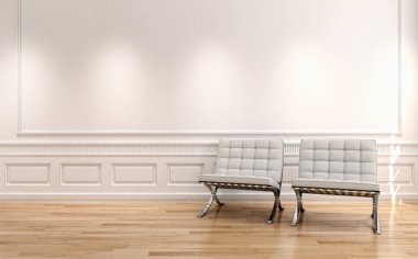 modern parlak iç mekan 3D resimleme