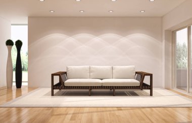 modern parlak iç mekan 3D resimleme