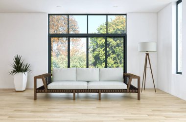 modern parlak iç mekan 3D resimleme