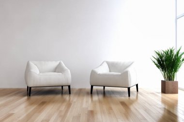 modern parlak iç mekan 3D resimleme