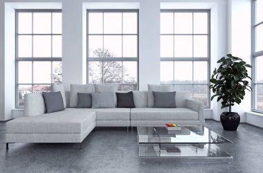 modern parlak iç mekan 3D resimleme