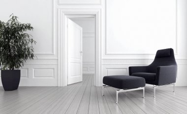 modern parlak iç mekan 3D resimleme