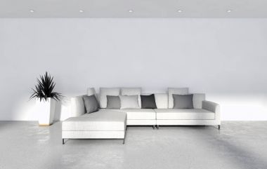 modern parlak iç mekan 3D resimleme