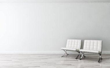 modern parlak iç mekan 3D resimleme