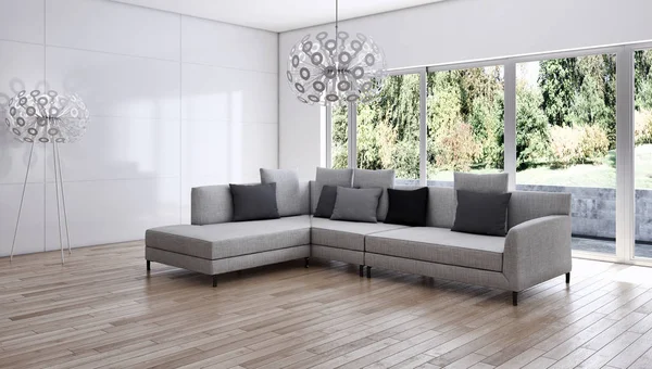 Modern helder interieur 3d rendering illustratie — Stockfoto