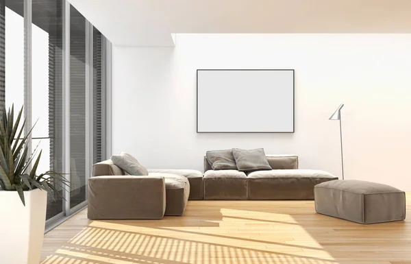 Modern helder interieur 3d rendering illustratie — Stockfoto